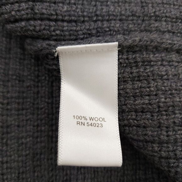 Banana Republic Sweater Men XL Gray Wool Ribbed Pullover Heavyweight Epaulettes - Picture 10 of 12